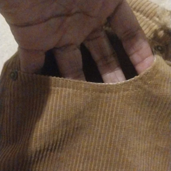 Tan Corduroy Mini Skirt Raw Hem - Picture 8 of 8